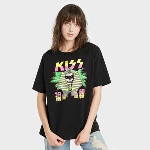 Kiss Hot In The Shade Tour 1990 Womans T Shirt Egyptian Sphinx Rock Band Concert